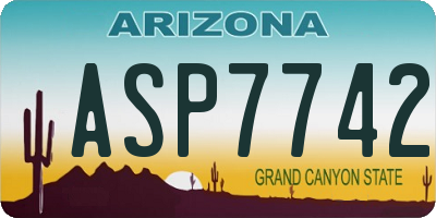 AZ license plate ASP7742