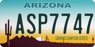 AZ license plate ASP7747