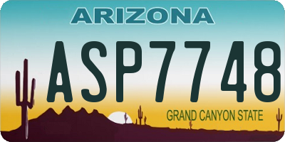 AZ license plate ASP7748