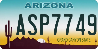 AZ license plate ASP7749