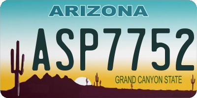 AZ license plate ASP7752