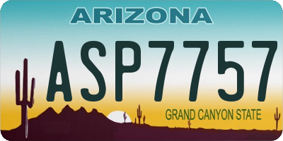 AZ license plate ASP7757