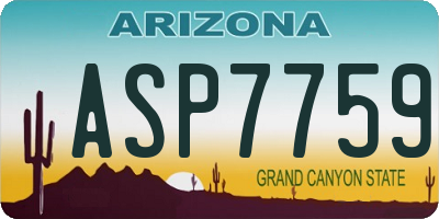 AZ license plate ASP7759