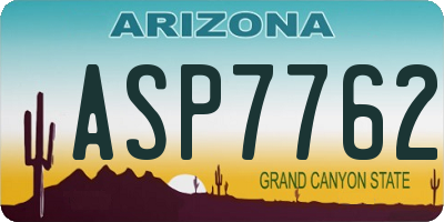 AZ license plate ASP7762