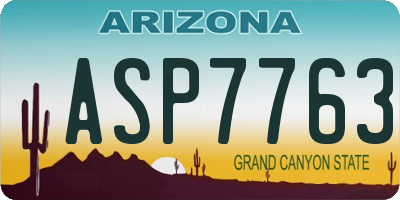 AZ license plate ASP7763