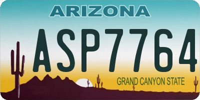 AZ license plate ASP7764