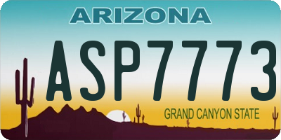 AZ license plate ASP7773