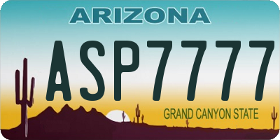AZ license plate ASP7777