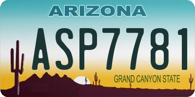 AZ license plate ASP7781