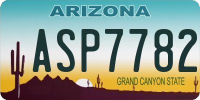 AZ license plate ASP7782