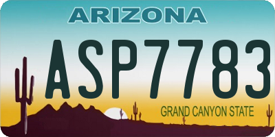 AZ license plate ASP7783