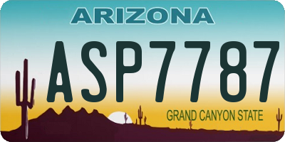 AZ license plate ASP7787
