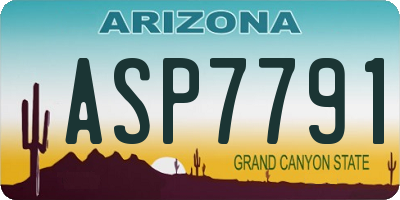 AZ license plate ASP7791