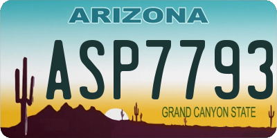 AZ license plate ASP7793