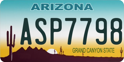 AZ license plate ASP7798