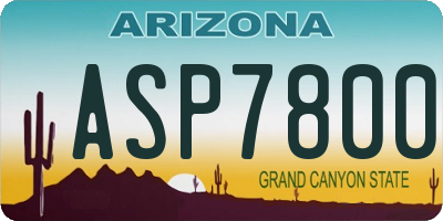 AZ license plate ASP7800
