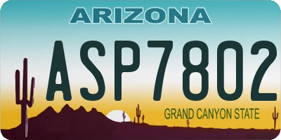 AZ license plate ASP7802