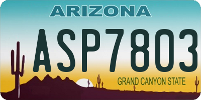 AZ license plate ASP7803