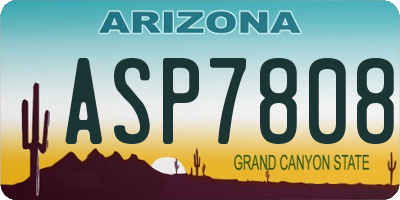 AZ license plate ASP7808