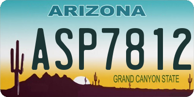 AZ license plate ASP7812