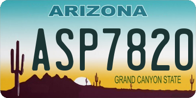 AZ license plate ASP7820