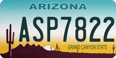AZ license plate ASP7822