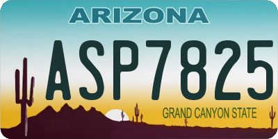 AZ license plate ASP7825
