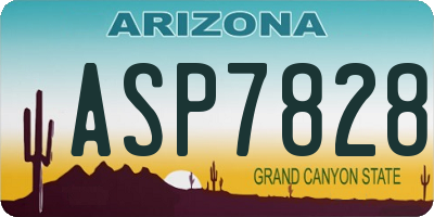 AZ license plate ASP7828