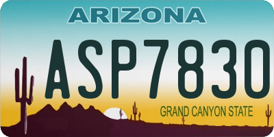 AZ license plate ASP7830
