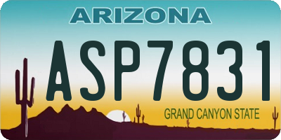 AZ license plate ASP7831