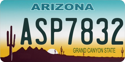 AZ license plate ASP7832
