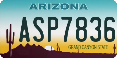 AZ license plate ASP7836
