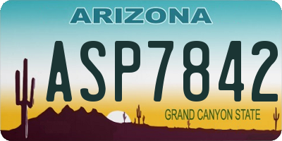AZ license plate ASP7842