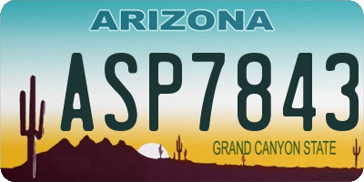 AZ license plate ASP7843