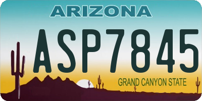 AZ license plate ASP7845
