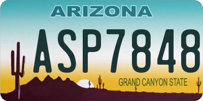 AZ license plate ASP7848