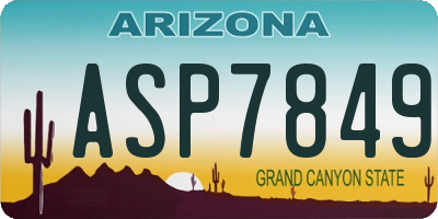 AZ license plate ASP7849
