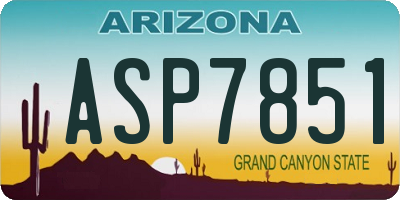 AZ license plate ASP7851