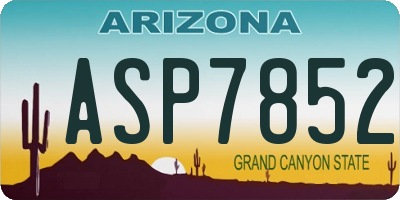 AZ license plate ASP7852