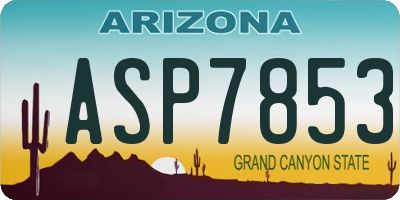 AZ license plate ASP7853