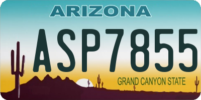 AZ license plate ASP7855