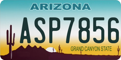 AZ license plate ASP7856