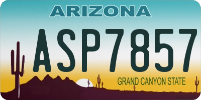 AZ license plate ASP7857