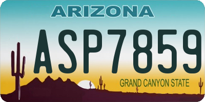 AZ license plate ASP7859