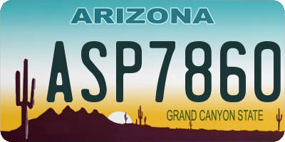 AZ license plate ASP7860