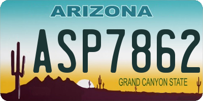 AZ license plate ASP7862