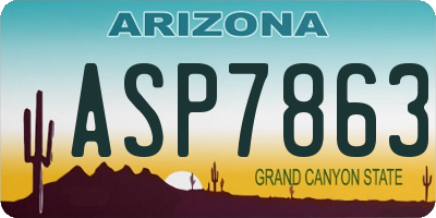 AZ license plate ASP7863