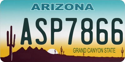 AZ license plate ASP7866