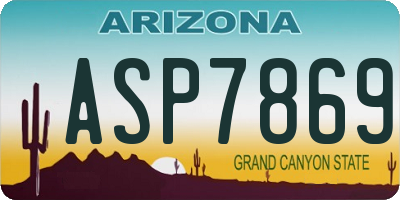 AZ license plate ASP7869