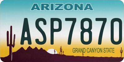 AZ license plate ASP7870